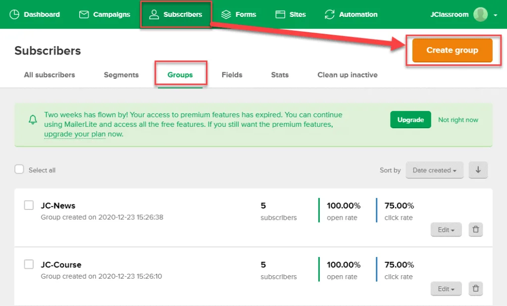 Mailerlite,電子郵件行銷