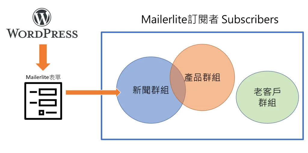 使用WordPress網站,將收集的名單放入Mailerlite電子郵件平台中。